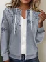 Women's Spring/Fall Outerwear Casual 3D Printing Long Sleeve Hoodie Jacket