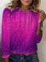 Women's Long Sleeve Tee T-shirt Spring/Fall Abstract Jersey Crew Neck Daily Going Out Casual Top