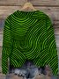 Women's Crew Neck Abstract Stripes Casual Spring/Fall Cotton Long Sleeve Sweatshirt