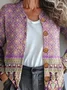 Women Striped Vintage Spring/Fall Knitted Cardigan