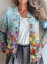 Women Paisley Vintage Spring/Fall Knitted Cardigan
