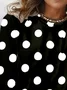 Women's Long Sleeve Tee T-shirt Spring/Fall Polka Dots Jersey Crew Neck Daily Going Out Casual Top