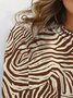 Women's Long Sleeve Tee T-shirt Spring/Fall Zebra Jersey Crew Neck Daily Going Out Casual Top