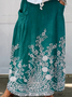 Women's Vintage 3D Printing Umbrella Spring/Fall Linen Skirt