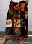 Women's Vintage Plaid Umbrella Spring/Fall Cotton Skirt