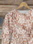 Women's Crew Neck Plants Casual Spring/Fall Cotton Long Sleeve Floral Sweatshirt