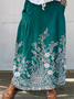Women's Vintage 3D Printing Umbrella Spring/Fall Linen Skirt