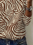 Women's Long Sleeve Tee T-shirt Spring/Fall Zebra Jersey Crew Neck Daily Going Out Casual Top