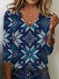 Women's Long Sleeve Tee T-shirt Spring/Fall Geometric Jersey V Neck Daily Going Out Casual Top