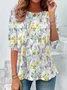 Women's Long Sleeve Tee T-shirt Spring/Fall Floral Jersey Crew Neck Daily Going Out Casual Top