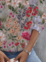 Women's Crew Neck Floral Casual Spring/Fall Cotton Long Sleeve Sweatshirt