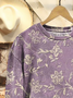 Women Floral Crew Neck Casual Spring/Fall Long Sleeve Sweatshirt