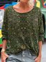 Women's Long Sleeve Tee T-shirt Spring/Fall Ethnic Jersey Crew Neck Daily Going Out Casual Top