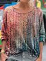 Women's Long Sleeve Tee T-shirt Spring/Fall Abstract Jersey Crew Neck Daily Going Out Casual Top