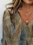Women's Long Sleeve Tee T-shirt Spring/Fall Geometric Jersey V Neck Daily Going Out Casual Top