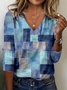 Women's Long Sleeve Tee T-shirt Spring/Fall Geometric Jersey V Neck Daily Going Out Casual Top