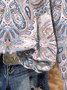 Women's Crew Neck Ethnic Casual Spring/Fall Long Sleeve Sweatshirt