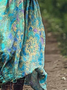 Women's Long Sleeve Spring/Fall Ethnic Jersey Dress V Neck Daily Going Out Casual Maxi A-Line T-Shirt Dress