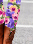 Women's Casual Floral Jersey All Season Long Leggings