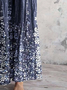 Women's Long Sleeve Spring/Fall Floral Jersey Dress V Neck Daily Going Out Casual Maxi A-Line T-Shirt Dress