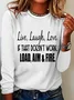 Women's Long Sleeve Blouse Spring/Fall Text Letters Crew Neck Daily Going Out Casual Top