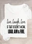 Women's Long Sleeve Blouse Spring/Fall Text Letters Crew Neck Daily Going Out Casual Top