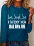 Women's Long Sleeve Blouse Spring/Fall Text Letters Crew Neck Daily Going Out Casual Top