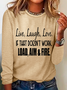 Women's Long Sleeve Blouse Spring/Fall Text Letters Crew Neck Daily Going Out Casual Top