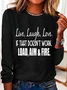Women's Long Sleeve Blouse Spring/Fall Text Letters Crew Neck Daily Going Out Casual Top