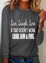 Women's Long Sleeve Blouse Spring/Fall Text Letters Crew Neck Daily Going Out Casual Top
