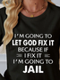 Women's Long Sleeve Tee T-shirt Spring/Fall Text Letters Jersey Crew Neck Daily Going Out Casual Top