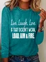 Women's Long Sleeve Blouse Spring/Fall Text Letters Crew Neck Daily Going Out Casual Top