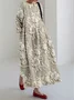 Women 3D Printing Half Sleeve Summer Dress Crew Neck Daily Vintage Maxi Shirt Dress A-Line Dress