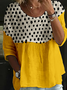 Women's Half Sleeve Tee T-shirt Summer Polka Dots Crew Neck Vintage Top