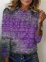 Women's Long Sleeve Tee T-shirt Spring/Fall Ethnic Jersey Crew Neck Holiday Going Out Casual Top