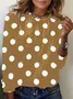 Women's Long Sleeve Tee T-shirt Spring/Fall Polka Dots Jersey Crew Neck Daily Going Out Casual Top