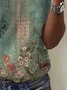 Women's Short Sleeve Tee T-shirt Summer Floral Jersey V Neck Holiday Going Out Casual Top