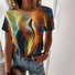 Women's Short Sleeve Tee T-shirt Summer Color Block Jersey Crew Neck Daily Going Out Casual Top