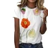 Women's Short Sleeve Tee T-shirt Summer Floral Crew Neck Casual Top