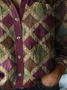 Women's Long Sleeve Shirt Spring/Fall Geometric Shirt Collar Holiday Going Out Casual Top