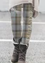 Women's Vintage Plaid Cotton All Season Long Leggings