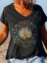 Women's Short Sleeve Tee T-shirt Summer Floral Jersey V Neck Holiday Going Out Casual Top