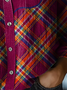 Women's Long Sleeve Shirt Spring/Fall Plaid Shirt Collar Holiday Going Out Casual Top