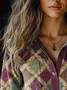 Women's Long Sleeve Shirt Spring/Fall Geometric Shirt Collar Holiday Going Out Casual Top