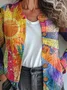 Women's Casual Spring/Fall Striped Knitted Cardigan