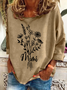 Women's Crew Neck Floral Casual Spring/Fall Long Sleeve Sweatshirt