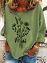 Women's Crew Neck Floral Casual Spring/Fall Long Sleeve Sweatshirt