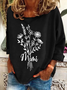 Women's Crew Neck Floral Casual Spring/Fall Long Sleeve Sweatshirt