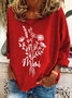 Women's Crew Neck Floral Casual Spring/Fall Long Sleeve Sweatshirt