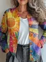 Women's Casual Spring/Fall Striped Knitted Cardigan